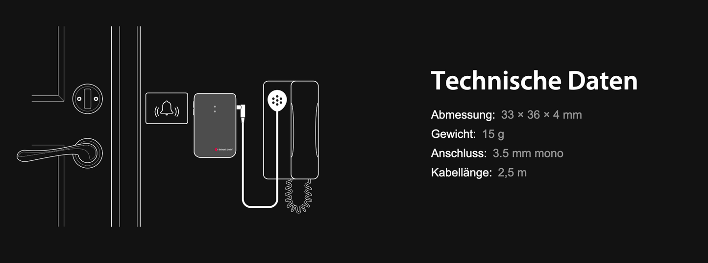 Bellman Ext. Mikrofon Kabel 2,5 m für BE1411