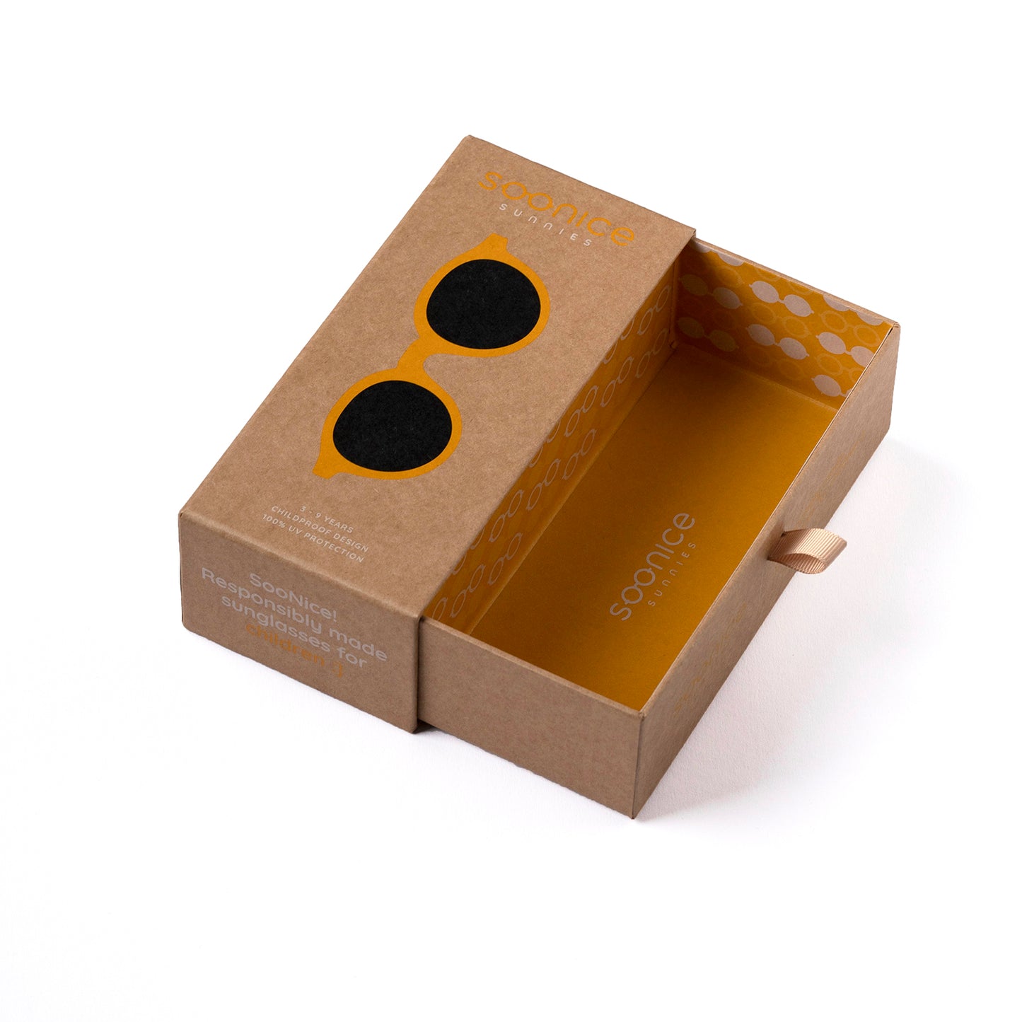 SOONICE Kindersonnenbrille auch über die eigene Korrektur-Brille tragbar - Farbe Gelb