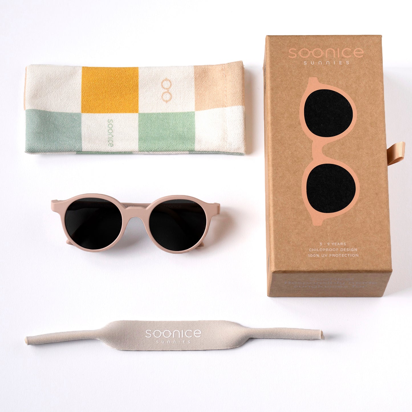 SOONICE Kindersonnenbrille auch über die eigene Korrektur-Brille tragbar - Farbe rosa