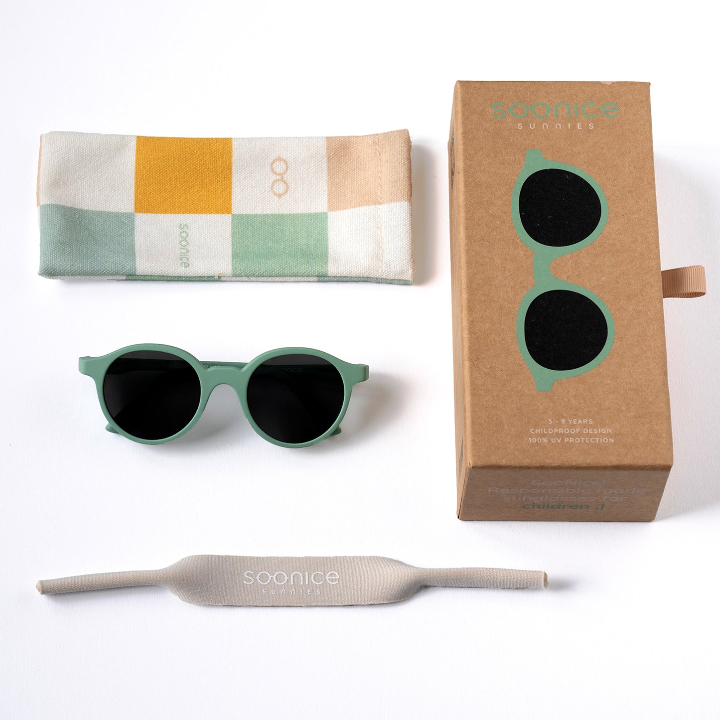 SOONICE Kindersonnenbrille auch über die eigene Korrektur-Brille tragbar - Farbe türkis