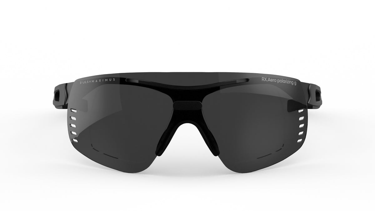 RX.Aero Polarizing Grey Black Frontansicht